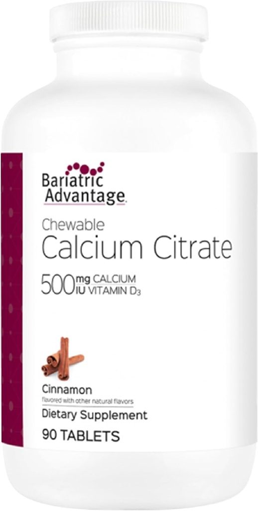 Bariatrik Avantajı, Bariatrik Cerrahi Hastaları için D3 Vitamini Uygunluk ve Kol Gaztrektomi, Low Sugar - Cinnamon Flavor, 90 Count