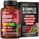 Vitamin B Complex - B1 | B2 | B3 | B5 | B6 | Biotin | B12 | 5-MTHF - Astragalus & Whole Food Blend - Energy, Metabolism & Brain - Vitamins B for Women & Men - Made in USA - 60 Capsules, 60 Days Supply