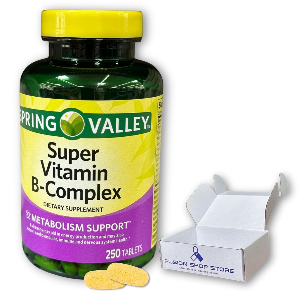 Super B Complex Tablets- High Potency Energy & Immune Support, 250 Count (Pack of 1), Boxed by Fusion Shop Store