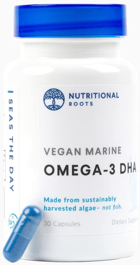 Omega 3 Algae DHA Vegan - Omega 3 DHA Supplement, Plant-Based Omega-3 Organik Algae, Organik Chia ve Organik Flax Tohum Üçüncü Parti Test Edildi, Doktor Seçimi,1 Ay Supply, 30 Capsules