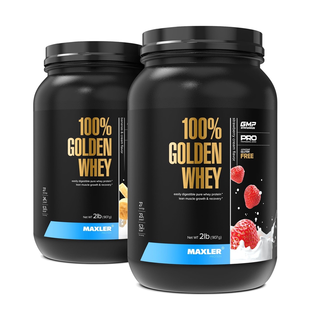 Maxler 100% Golden Whey Bananas & Cream and Strawberry Cream Bundle