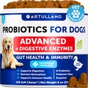 Köpekler için Probiyotikler - Gut Health, Itchy Skin, Allergies, Immunity, Yeast Balance - Dog Probiyotiks and Digestive Enzymes with Prebiyotiks - Diarrhea, Gas - 120 Probiyotik Chews for Dogs