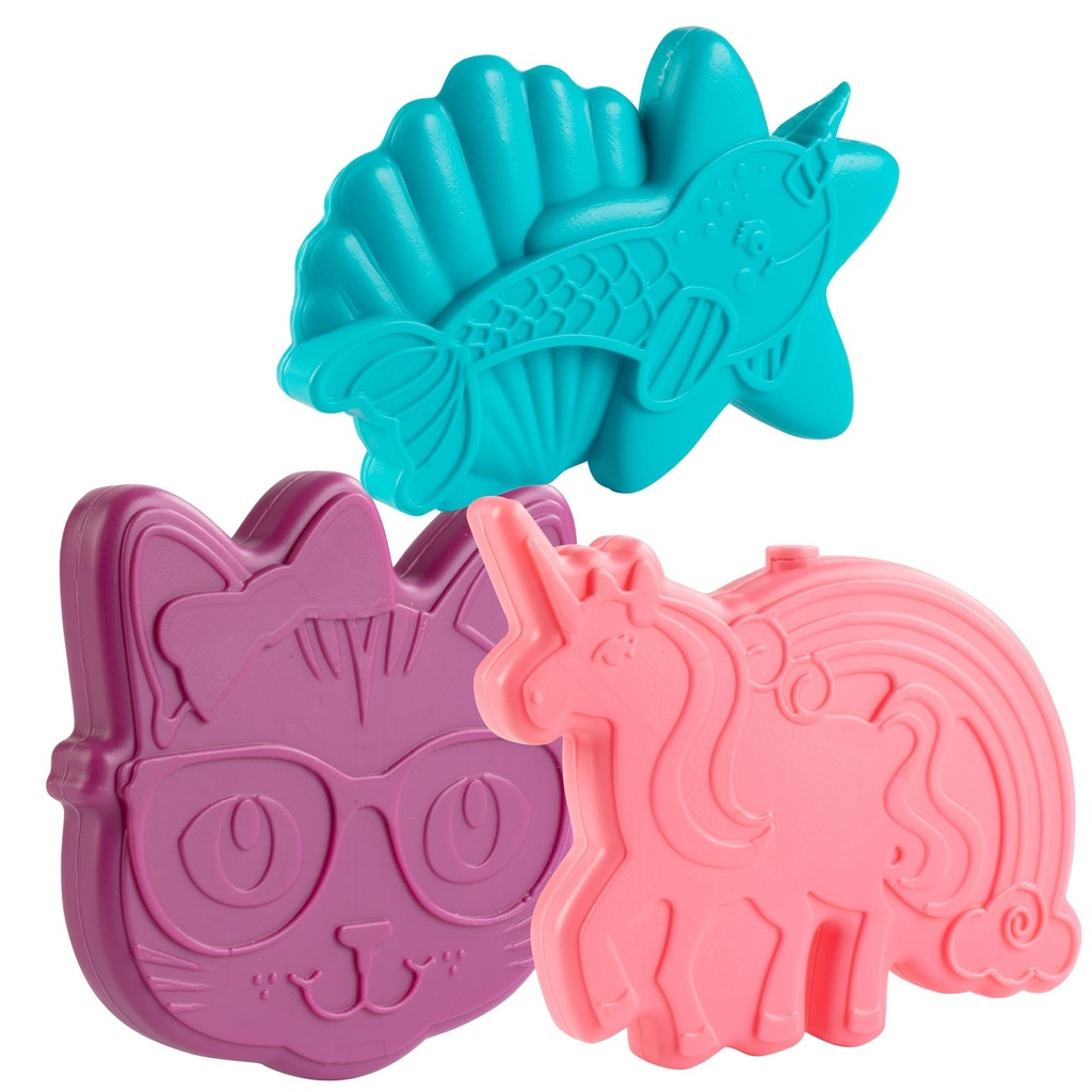 Kids Hard Ice Packs (3 PK) Slim Lightweight Reusable Cooler Freezer Packs- Long-Lasting Chillers Keep Food Fresh for Hours- Durable Leak-Proof Design for Boys Girls Back To School- BPA Free, Food Safe