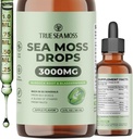 TrueSeaMoss 3000 mg İrlandalı Deniz Moss Burdock Root & Bladderwrack for Digestive System & Muscle Recovery Support - 2 Fl Oz Apple NW1