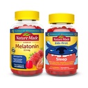Nature Made Adult & Kids Melatonin Gummies Combo Pack for Restful Sleep, Family Pack, Sleep Aids for Adults & Kids, Two Sleep Gummies Bottles