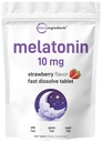 Micro Ingredients Melatonin 10mg, 400 Tablets | Natural Strawberry Flavor | Fast Dissolve | No Drug | Vegetarian Friendly | Non-GMO, No Gluten, Sugar Free
