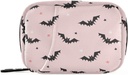 Halloween Bats Pink Pill Box 7 Day Pill Case Travel Pill Organizer Bag with diamond Weekly Vitamin Medicine Supplementrec Pouch Bag