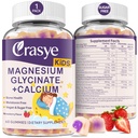 Magnesium Glycinate + Calcium Gummies for Kids Sugar Free Magnesium Gummy Kids Sleep Gummies Melatonin Free Magnesium Supplement for Children Zzz & Relax, Brain, Bone