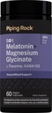 Piping Rock Melatonin with Magnesium | 60 Capsules | Relaxed Mood Support | Complex with L-Theanine, GABA, & D2 | Non-GMO, Gluten Free