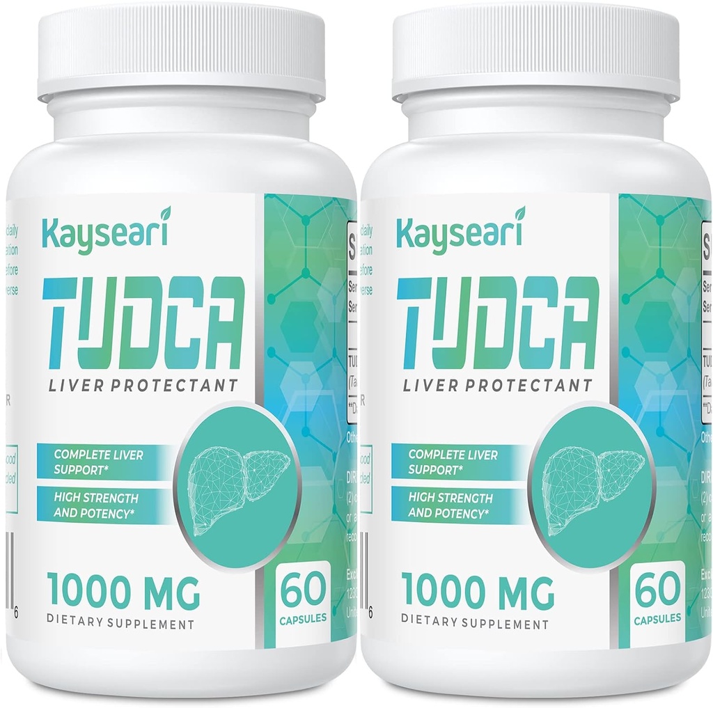 TUDCA Bile Salts Supplement 1000 mg - 120 Veggie Capsules,Liver Support Supplement for Detox Cleanse,Gelatin Free