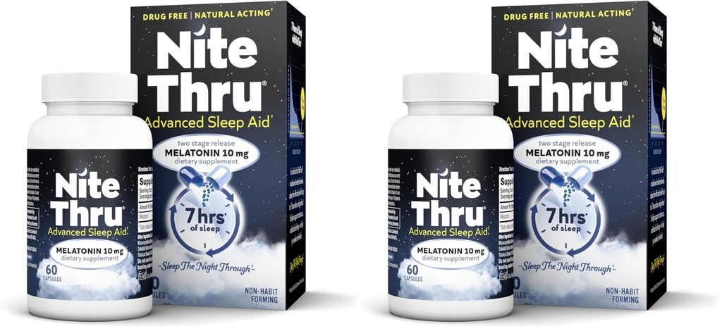 Advanced Sleep Aid Melatonin Dietary Supplement,10mg Capsules,(Pack of 120)