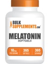 BulkSupplements.com Melatonin 10 mg Softgels for Adults – Sleep Supplement, 10 mg per Serving, Gluten Free, 1 Softgel per Serving, 365 Count (Pack of 1)
