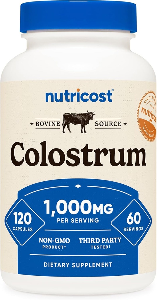 Nutricost Colostrum 1000 mg, 120 Capsules - Gluten Free & Non-GMO, 60 Hizmet