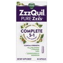 ZzzQuil Pure Zzzs Complete Sleep, Melatonin 10mg, L-Theanine, GABA, with Ashwagandha, and Magnesium, Melatonin Sleep Aid, 60 Count
