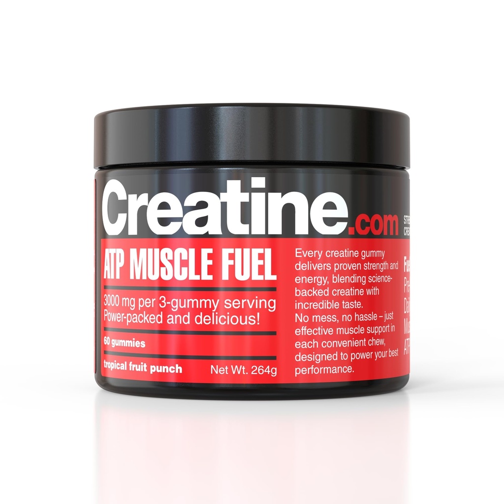 MMUSA ATP Fuel Creatine Gummies Fast-Absorbing Creatine for Muscle Growth, Strength, Endurance & Recovery – Delicious, Convenient, Pre-Measured, Gentle on Digestion + Clean Energy Boost