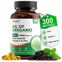 300 Softgels Wild Oregano Oil Capsules Organic Pills of Oregano Softgels Capsules Organic with Black Seed Oil