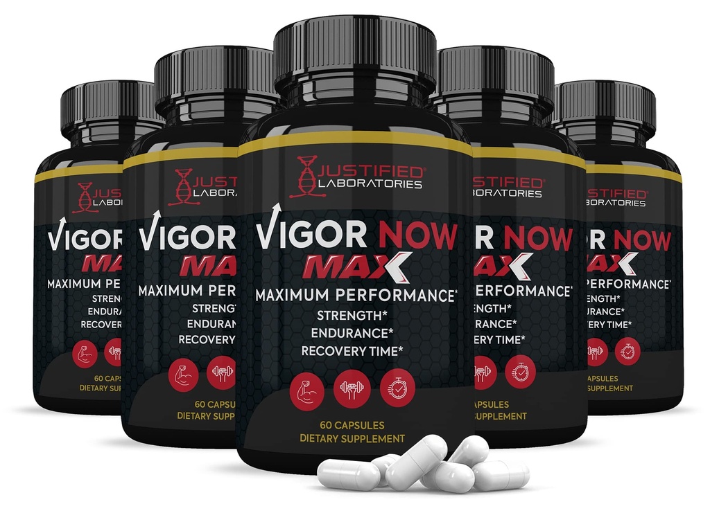 (5 Pack) Vigor Now Max 1600MG All Natural Advanced Men's Health Formula 300 Capsules