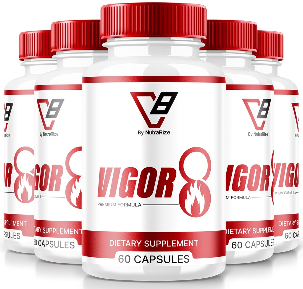 NutraRize (5 Pack) Vigor 8 for Men, Vigor 8 Pills Male Enhancing Formula, Vigor Eight Supplement Capsules Test Boost, Vigor8 Stamina Booster Reviews Horny Goat Weed Tongkat Ali(300 Capsules)