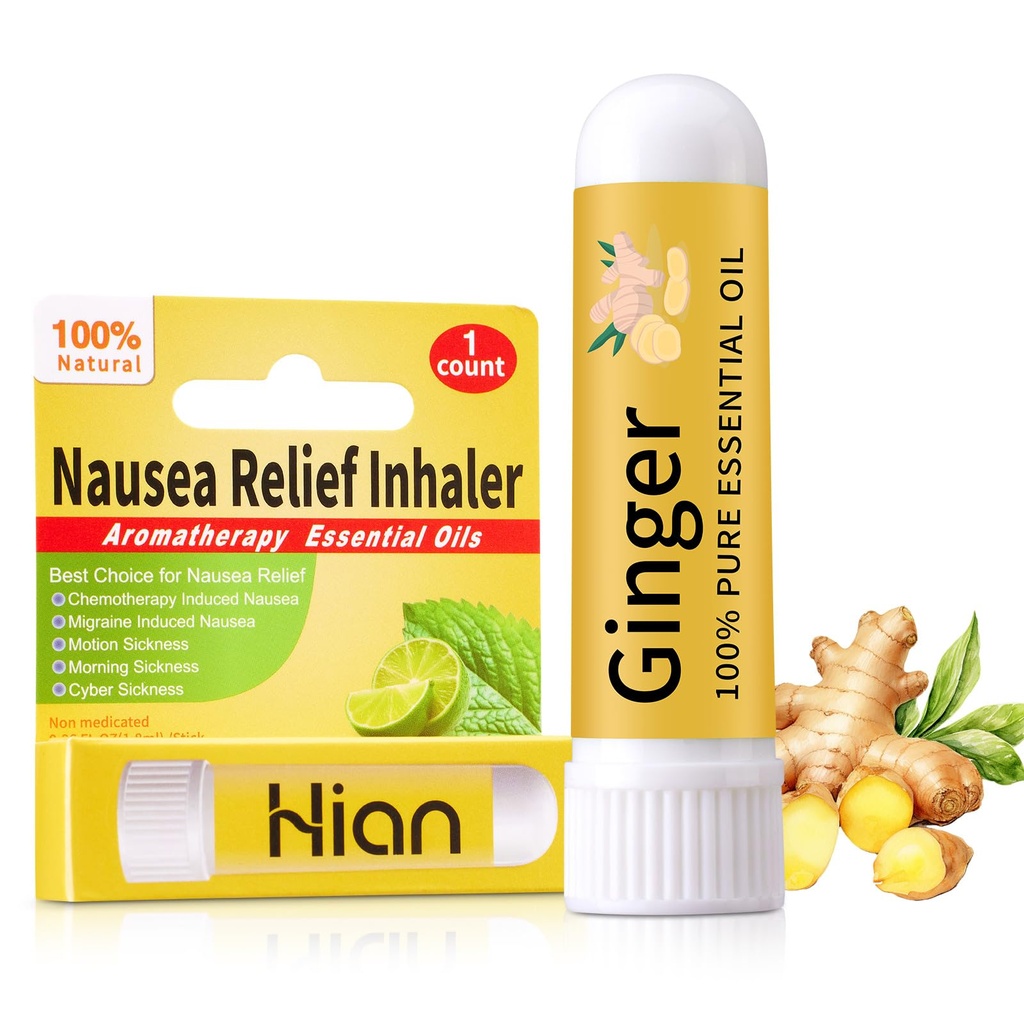 Hion Nausea Relief Inhaler-Ginger, Natural Essential Oils Inhalers