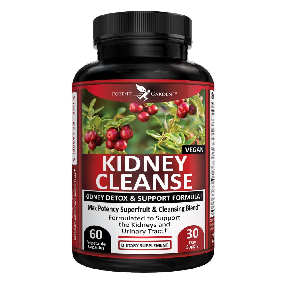 Kidney Cleanse Detox & Repair with Chanca Piedra & Uva Ursi – Advanced Kidney Support Supplement for Healthy Kidney Function, Urinary Tract & Bladder Wellness – 60 Vegan Capsules