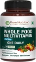 Pure Nutrition Whole Food Multivitamins for Men | 90 Tabs | One-A-Day | 100% RDA | 24 Doğal Vitaminler ve Mineraller | Tüm Doğal Bitki Temel Erkeklerin Çokvitaminleri | 3 Ay Supply