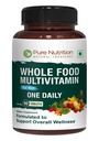 Pure Nutrition Whole Food Multivitamins for Men | 90 Tabs | One-A-Day | 100% RDA | 24 Doğal Vitaminler ve Mineraller | Tüm Doğal Bitki Temel Erkeklerin Çokvitaminleri | 3 Ay Supply