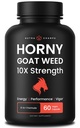 NutraChamps Horny Goat Weed, 1000 mg Epimedium Energy Supplement, 10X Strength Icariin, Ginseng, Tribulus & Maca Pills for Women & Men, Geliştirilmiş Abpsiyon with Black Pepper, 60 Vegan Capsules