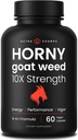 NutraChamps Horny Goat Weed, 1000 mg Epimedium Energy Supplement, 10X Strength Icariin, Ginseng, Tribulus & Maca Pills for Women & Men, Geliştirilmiş Abpsiyon with Black Pepper, 60 Vegan Capsules