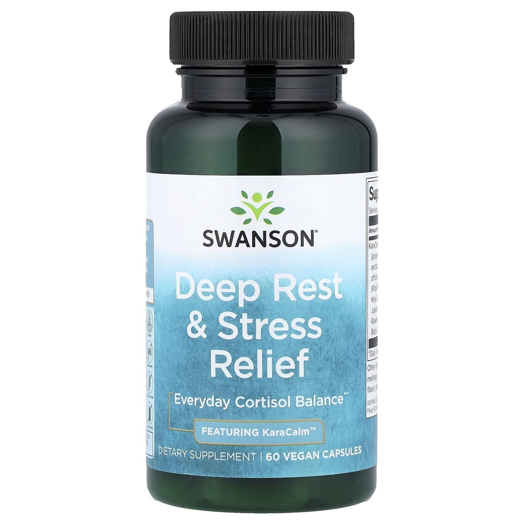 Swanson Deep Rest and Stress Relief - Featuring Karacalm 500 mg 60 Vegan Caps