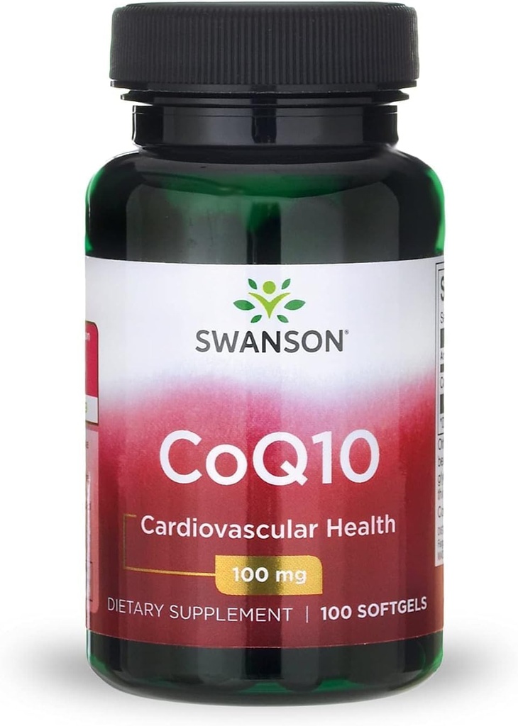 Swanson CoQ10 - Enerji Antioksit Desteği - Coenzyme Q10 Supplement - (100 Softgels, 100 mg Her)