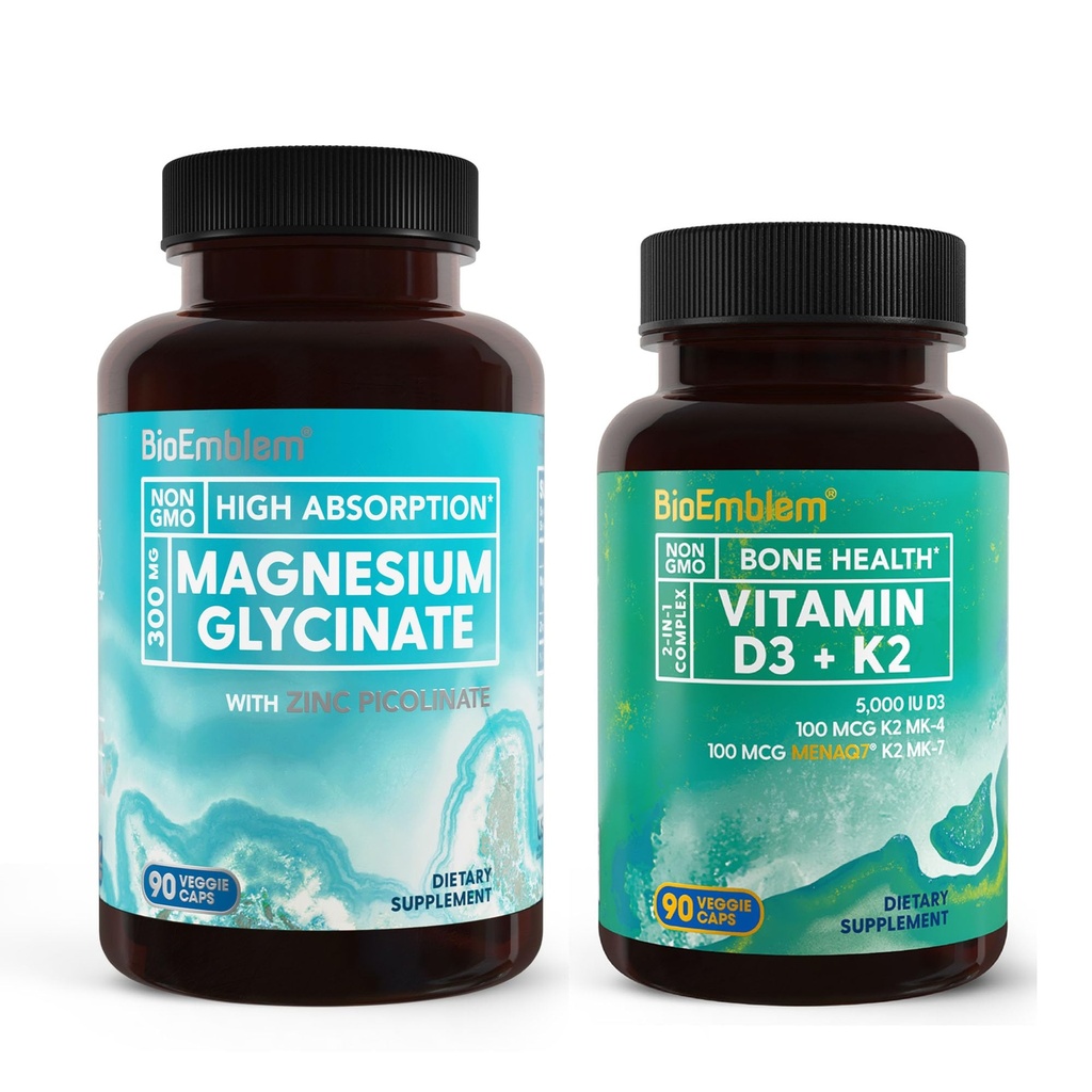 BioEmblem Magnezyum Glycinate ile çinko ve Vitamin D3 K2