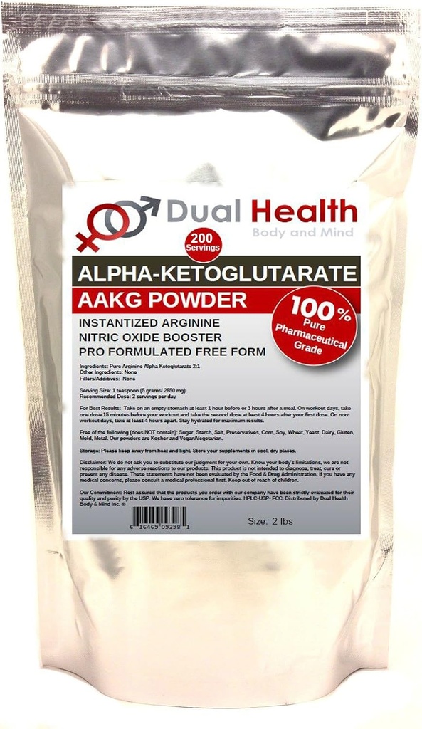 Pure AAKG (2 lb) L-Arginine Alfa-Ketoglutarate Toz Bulk Supplements