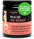 LEGION Pulse Pre Workout - All Natural Nitrik Oksit Preworkout Drink to Boost Energy, Kretine Free, Natural Sweetized, Beta Alanine, Citrulline, Alpha GPC (Rainbow Sherbet)