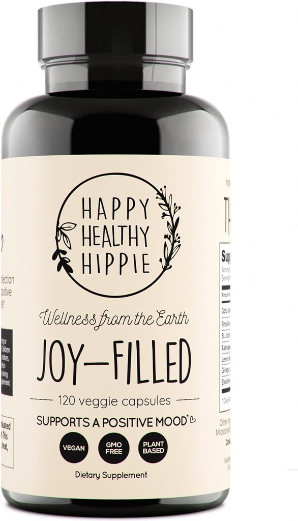 Joy-Filled Mood Support Supplement - 7 Herb Kompleksi w/St. Johns Worts (120 Ct) | Rhodiola Rosea ile Stres Yardım Tamamı | Calm The Mind & Body | 100% Plant-Based Happy Pills