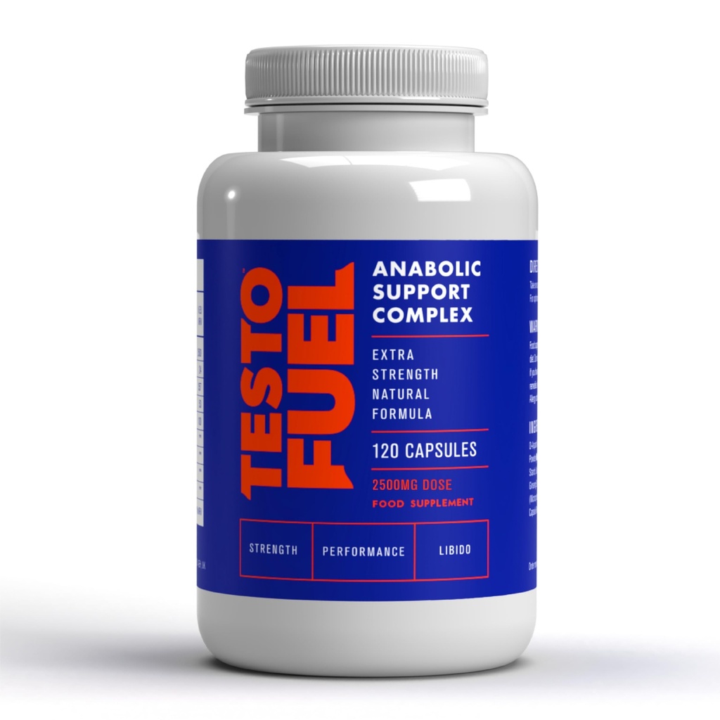 TestoFuel 120 T-Booster Pills - Test Booster for Men - 100% Natural Ingredients - Contributes to Normal Testosterone Levels & Muscle - Vitamin, Fenugreek & Magnesium Booster