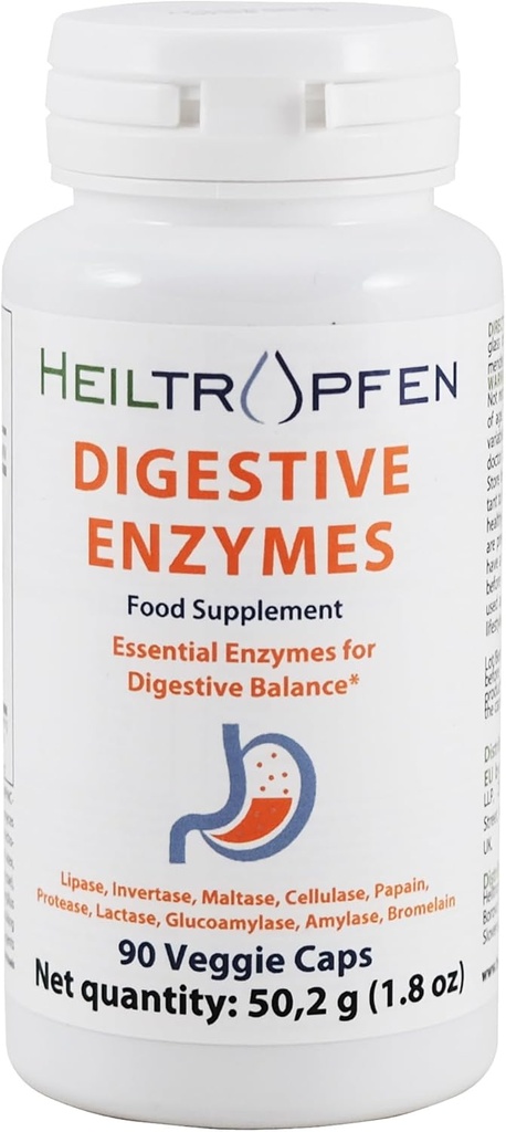 Heiltropfen Digestive Enzymes | 90 Veggie Capsules | Diyet Supplement