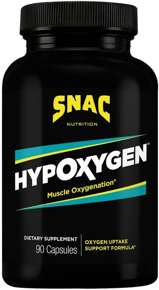 SNAC HypOxygen - μυϊκή απόδοση οξυγόνωσης & συμπλήρωμα αντοχής, βελτιώνει το VO2 Max & Assists του σώματος με την ανάκτηση από την άσκηση υψηλής επανάληψης, 90 κάψουλες Veggie (45 εξυπηρετούν)
