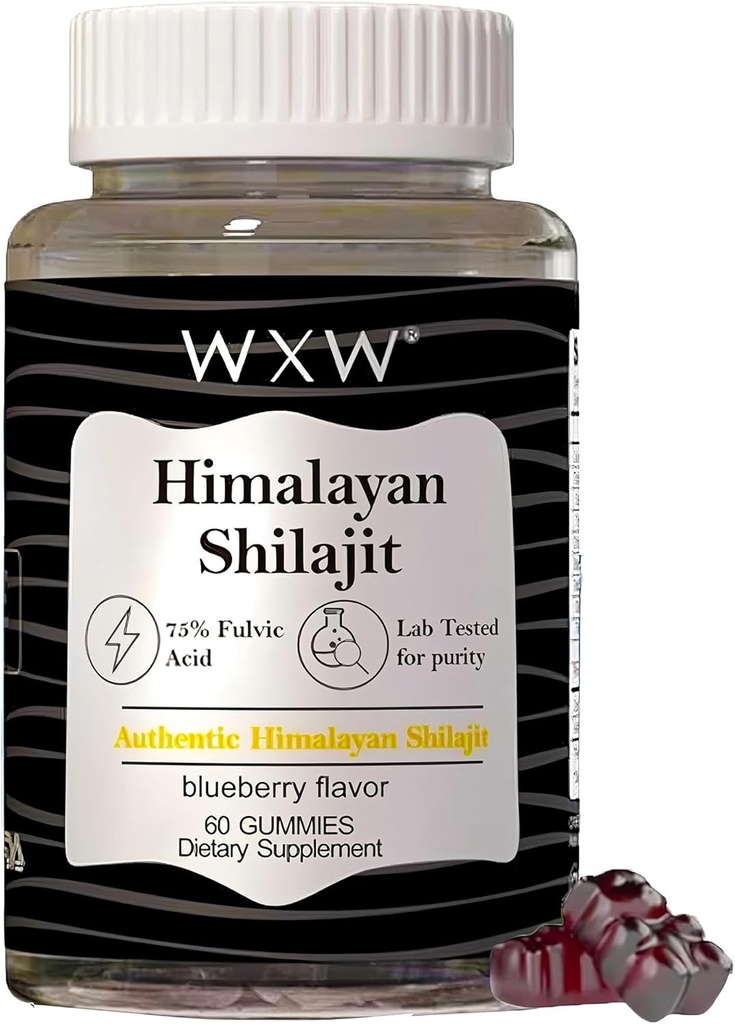 Ίχνη Ορυκτά Shilajit Gummies Blueberry Flavor Gummies Shilajit Honey Sticks 600 MG 75% Fulvic Acid Lab Tested 60 Count