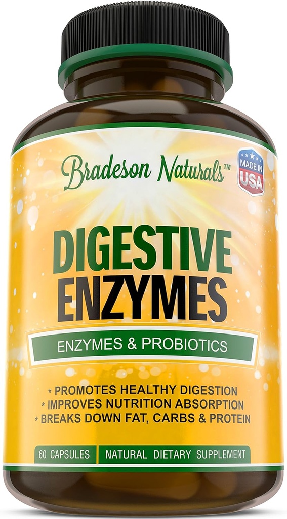 Digestive Enzymes by Bradeson Naturals - Ένζυμα & Προβιοτικά, Φυσικό συμπλήρωμα διατροφής, 60 κάψουλες