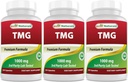 En İyi Doğallar TMG Tritilglycine ( Betaine Anhidrus) 1000 mg Servis - 120 Capsules - Sağlıklı Homocysteine Seviyeler ve Medeniyet Desteği (120 )
