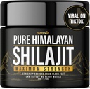 Shilajit Pure Himalaya Organik Giyim - Doğal Kimlik Laboratuvarı Erkekler için Formül Test Edildi - Ağır Metaller - 85+ Trace Minerals Golden Grade Shilajit Supplement (1 Pack)