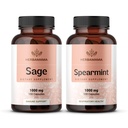 HERBAMAMA Sage and Spearmint Kit - Bundle of Sage Leaf Capsules & Spearmint Leaf Capsules - Vegan, Non-GMO, Gelatin-Free - 2 Pack