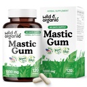 Wild & Organic Mastic Gum Capsules - 1000 mg Mastic Gum Resin Supplement for Gut Support - 2 Month Supply - 120 Vegan Capsules - No Fillers, Non-GMO, Gluten-Free