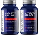100% Pure Krill Oil 1000MG 120-Day Supply Double Strength 56% Phosphoids Astaxanthin Sürdürülebilir Antarktika SuperbaBoost Omega 3 EPA DHA Heart Brain Skin Care, Third-Party Tested, No Fish Oil