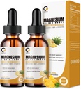 (2 Pack) Magnezyum Glycinate Supplement Liquid Drops for Women and Men, 1000mg High Abxia with Bromelain, Vitamin C, B6, D, çinko, Calm Relax Muscle, Bowel Energy, Pineapple Flavor