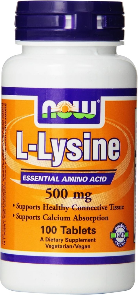 Τώρα Τρόφιμα Λυσίνη 500 mg, 100 δισκία (πακέτο των 2)