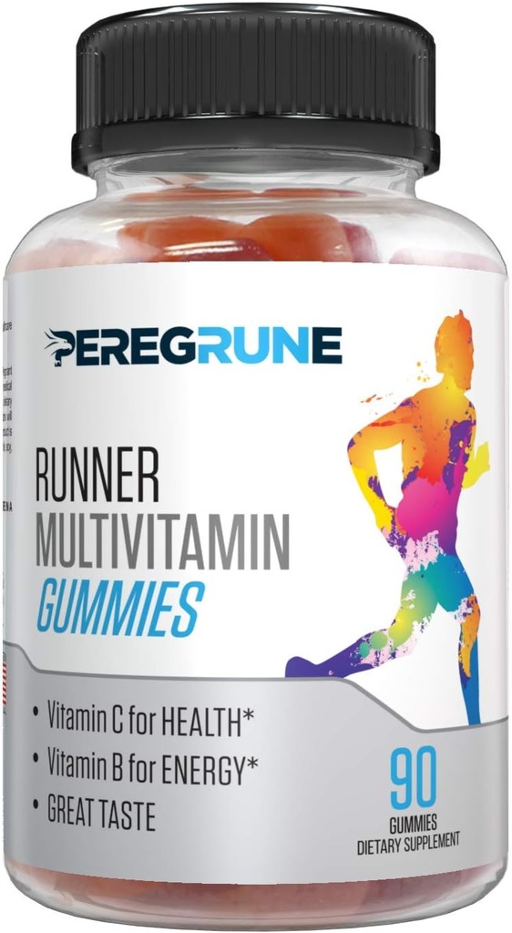 Çokvitamin Gummies - Vitaminler A, C, D, E ve B Kompleksi ile Koşu için Günlük Vitaminler - 50% Daha Az Şeker - Antioksis, Recovery, Endurance, and Energy Gummy – Certified Run Sup