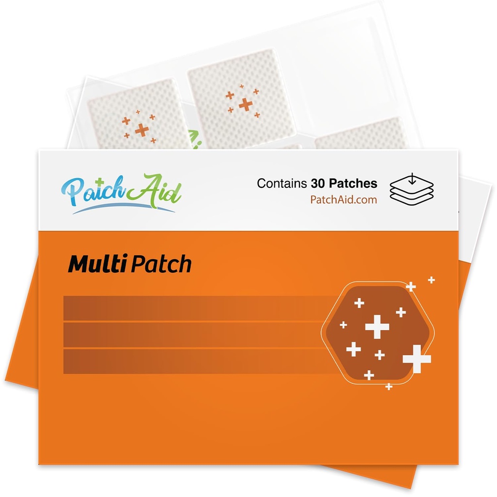 PatchAid Multi Plus Topical Patch, 30 Day Supply | Daily Energy & Wellness Support, 27 Essential Vitamins including Iron, B12, Calcium, 8-Hour Wear & Slow Release
