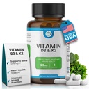 Vitamin D3 K2 5000 IU (MK-7 90 mcg) Supplement – 120 Veg Capsules – K2 D3 Vitamin Supplement for Bone, Heart & Immune Support & Calcium Absorption- Non-GMO, Gluten Free - Made in USA