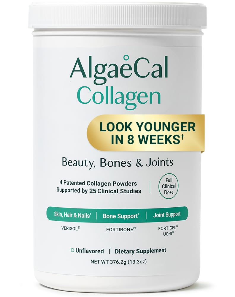 ALGAECAL Collagen Peptides Powder – Multi Collagen Peptides with VERISOL®, FORTIGEL®, UC-II®, FORTIBONE®, Hydrolyzed Collagen for Women & Men, Type 2 Collagen, 30 Servings (1 Pack)